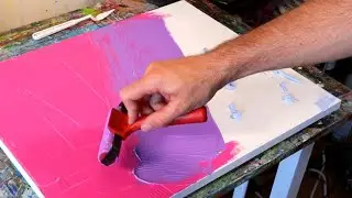 EASY Abstract Acrylic Painting WITH ROLLER (Demo and Tips!)