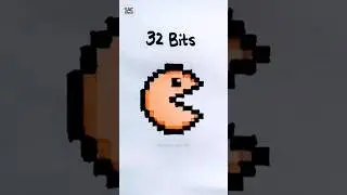 Pixel Art Pacman 🤔 (64 bits - quarter bit) #pixel #art #shorts #foryou #pacman #pixelart