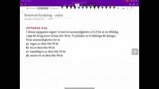 Binomisk fordeling, S1 - geogebra