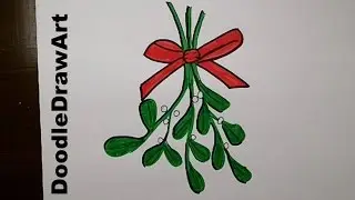 How to draw Cartoon Mistletoe step by step