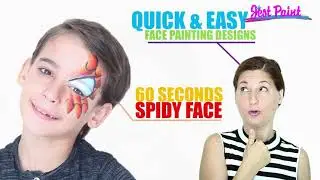 SHORT - Quick and Easy 60 Seconds spider man Face Painting Demo - Step by Step