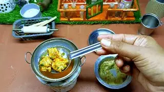 दलिया के पकौड़े|mini cooking|mini kitchen|mini food|mini kitchen food|mini kitchen cooking