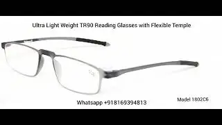 Ultra Light Weight Tr90 Reading Glasses with Flexible Temples and Clip. Model 1802C6