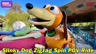 Slinky Dog Zigzag Spin POV Ride and Queue at Walt Disney Studios Park at Disneyland Paris