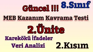 8.Sınıf Matematik 2021-2022 MEB Kazanım Kavrama Testi (Sorular 19-36)