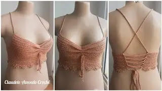 Cropped Brisa em Crochê por Claudete Azevedo