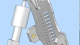 Animation de la palette/p&eacute;dale de frein d'un avion de chasse d'&eacute;poque.