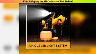DEKO 1200ml HVLP Spray Gun with LED light High Power Electric Paint Sprayer,3 Nozzle &  Large