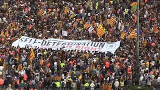 Pro-independence protesters demonstrate in Barcelona