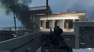Call of Duty BO6 Zipline in Fugitive at back of map on left side