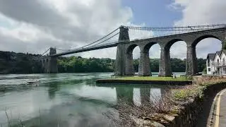 MENAI BRIDGE, Porthaethwy,  North Wales. Islands and 2 bridges.