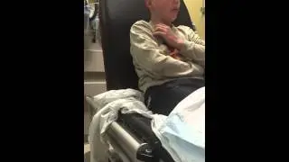 My brothers reaction to getting stitches... Priceless.