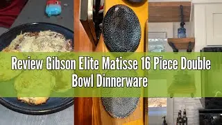 Review Gibson Elite Matisse 16 Piece Double Bowl Dinnerware Set, Cobalt Blue, Service for 4 (16pcs)