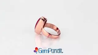 Beautiful Red Coral gemstone ring in Copper