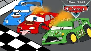 Cars 1 El Rayo McQueen pierde sus neumáticos Animado 