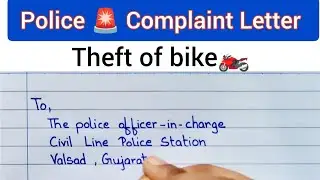 Complaint Letter - Theft Of Bike 🏍️🚨#policecomplaint  #theftcase  #letter #formalletterwriting