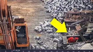 Scrap Compactor Accident Caught on Camera