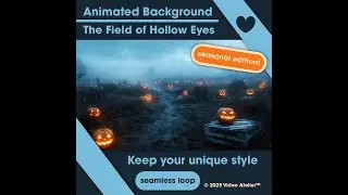 Zoom Teams Streamer Background Halloween Creepy Pumpkin Night Field Home Office&nbsp;Digital Low Stim