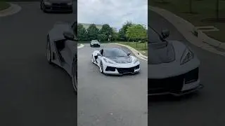 WIDEBODY C8 CORVETTE ARRIVES TO CARS AND COFFEE!! #corvette #c8 #widebody #cartok #shorts