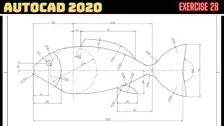 Balık Çizimi | Fish Drawing | Autocad 2D Practice Drawing | Exercise 28
