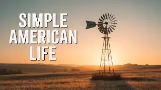 Prairie Windmill Sunrise with Gentle Piano & Soft Wind for Peaceful Focus and Serenity