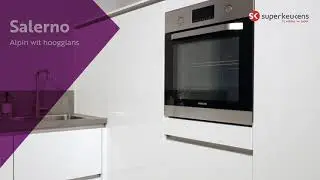 Superkeukens moderne greeploze hoekkeuken Salerno Alpin wit