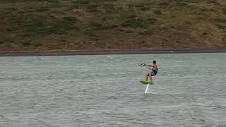 Foiling Raglan on Easterly, J Shapes Freeride foil and 95cm mast
