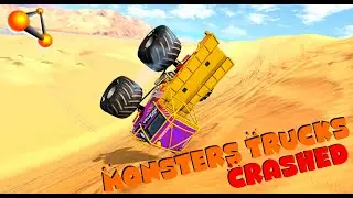 BeamNG drive - Monsters Trucks Crashed at Uphill Sand Dragrace