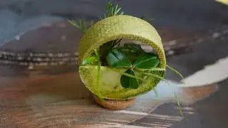 Avocado, Algae, Matcha and Lemon Vertical Tart With Paztizz Tops, Citra And Aikiba Leaves