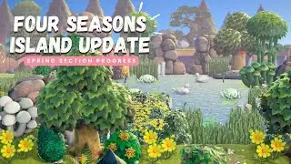 My 4 SEASON ISLAND Beautiful Spring Section Progress Tour | Animal Crossing New Horizons | ACNH