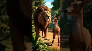 🦁🤝🦌 When a Lion Saved a Deer &ndash;A Beautiful Story of Kindness#ai#motivation#trending#comedy#emotional