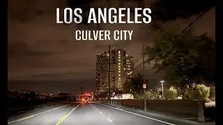 Driving Los Angeles Culver City 4K-Night Driving