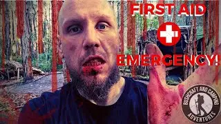 CAMPING GONE WRONG || Bushcraft injury BLOOD BATH during basecamp build
