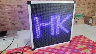 Running Text Dua Sisi 73x73cm Biru Wifi Outdoor