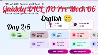 Day 2/5 of OICL AO Pre Mock🥲 | English le dubegii kabhi💔| #banking #oiclao #guidely # mockest 