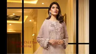Unboxing Latest Jazmin Chiffon Dresses 2019 | New Pakistani Chiffon Suits