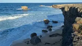 Relaxing waves on reefs, sea cliffs near abandoned North Point Resort #wavesounds #beach #barbados