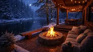 Ultra Deep Sleep Winter Ambience 🌌 Silent Cabin Fireplace Night Live