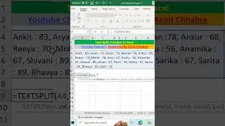 Text Split Function in Excel | Split Data | Excel #Shorts