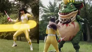 Terror Toad Swallows Trini Kwan Without Her Yellow Power Ranger Helmet