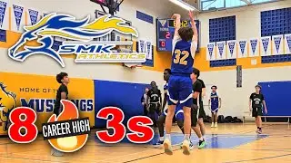Marco Battaglin sinks 8 Made 3-Pointers - A Record High!!!!