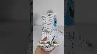Hand-Painted Blue Splatter Air Force 1 | CongFinds