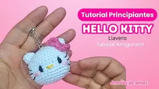 HELLO KITTY LLAVERO - Aprende paso a paso -Tutorial para  Principiantes- Amigurumi