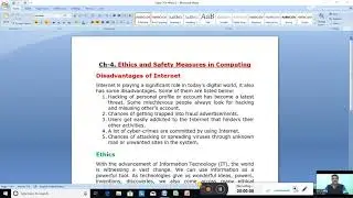 Date-2/2/2021. Class-7. Computer Studies. Ch-4, Ethics and Safety Measures in Computing. Part-2.