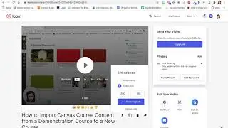 How to embed a Loom video into a Canvas Page