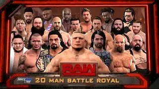WWE RAW 12/19/16 - 20-Man Battle Royal Match ft Brock Lesnar, Roman Reigns & More - WWE RAW 2K17