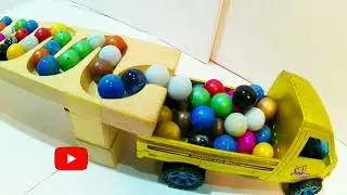 Marble run race asmr ☆ haba slope dump truck & Pickup Truck