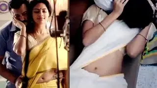Amala paul Hot romance with uncle 💕| kissing and saree navel show compilation 4K