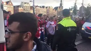 Lille fans marching through Amsterdam