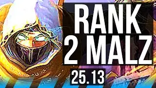 MALZAHAR vs RYZE (MID) | Rank 2 Malz, Legendary | NA Challenger | 25.13